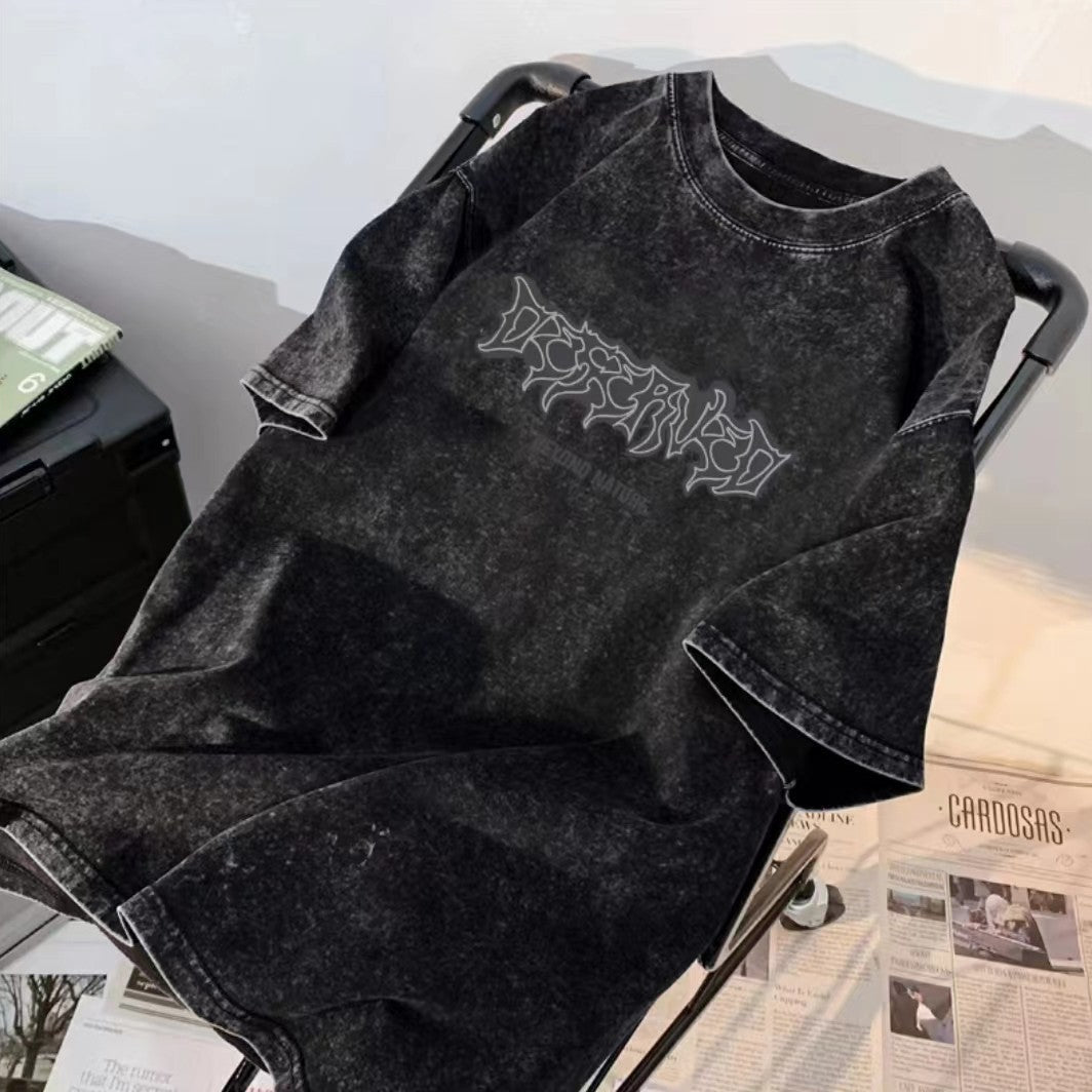 Vintage Washed Oversized T-Shirt – American Streetwear Cotton Tee