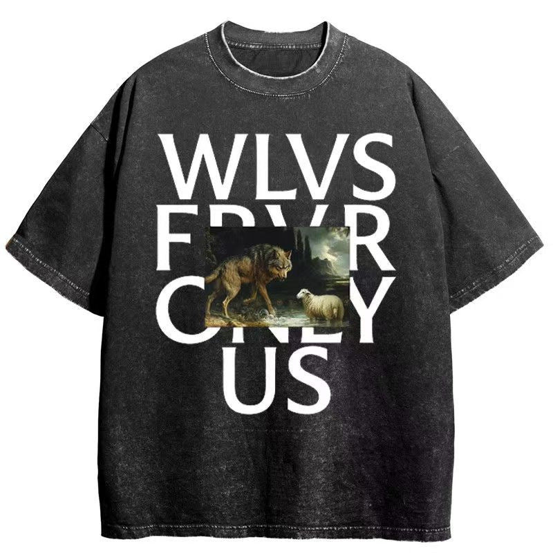 Vintage Washed Oversized T-Shirt – Unisex Streetwear Cotton Tee