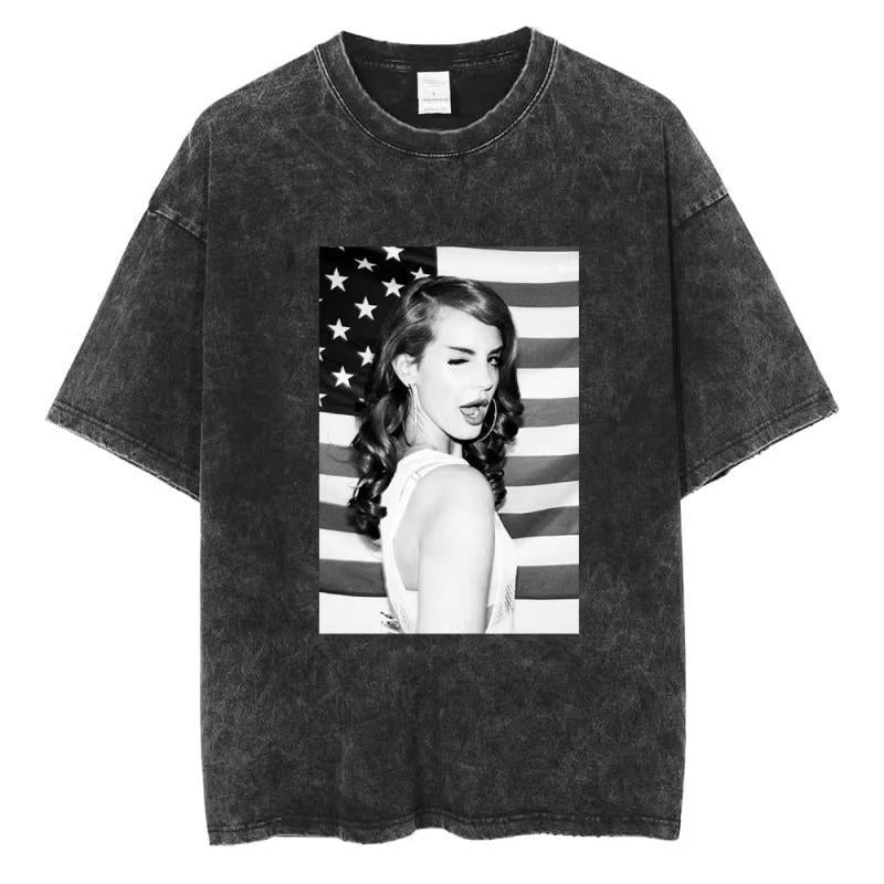 Vintage Washed 90s Singer-Inspired Graphic T-Shirt – Oversized Cotton Tee