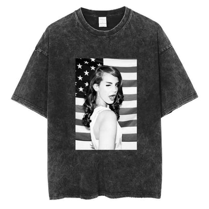 Vintage Washed 90s Singer-Inspired Graphic T-Shirt – Oversized Cotton Tee