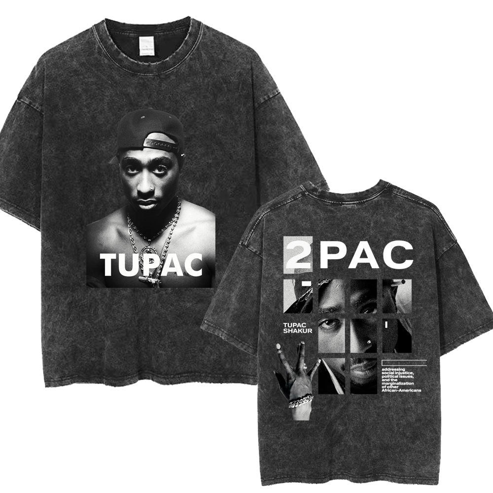 Vintage Washed 90s Hip-Hop Graphic T-Shirt – Oversized Heavyweight Cotton