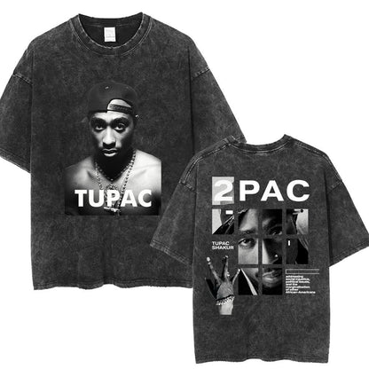 Vintage Washed 90s Hip-Hop Graphic T-Shirt – Oversized Heavyweight Cotton