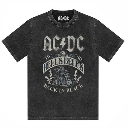 AC/DC Vintage Washed Oversized Graphic T-Shirt