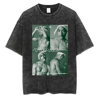 Vintage Washed 90s Hip-Hop Graphic T-Shirt – Oversized Heavyweight Cotton