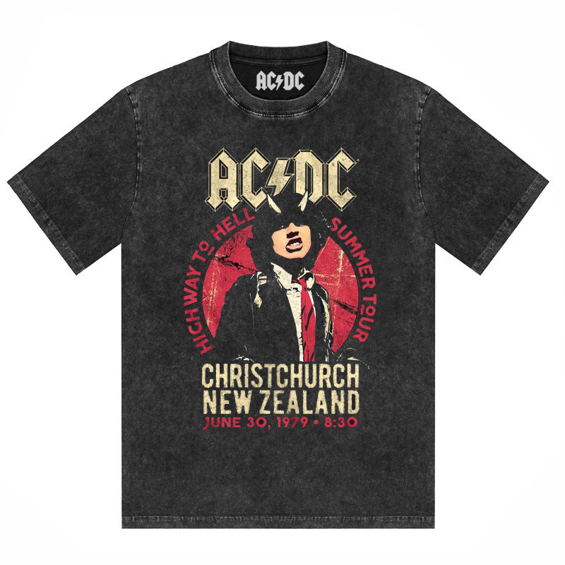AC/DC Vintage Washed Oversized Graphic T-Shirt