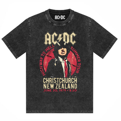 AC/DC Vintage Washed Oversized Graphic T-Shirt