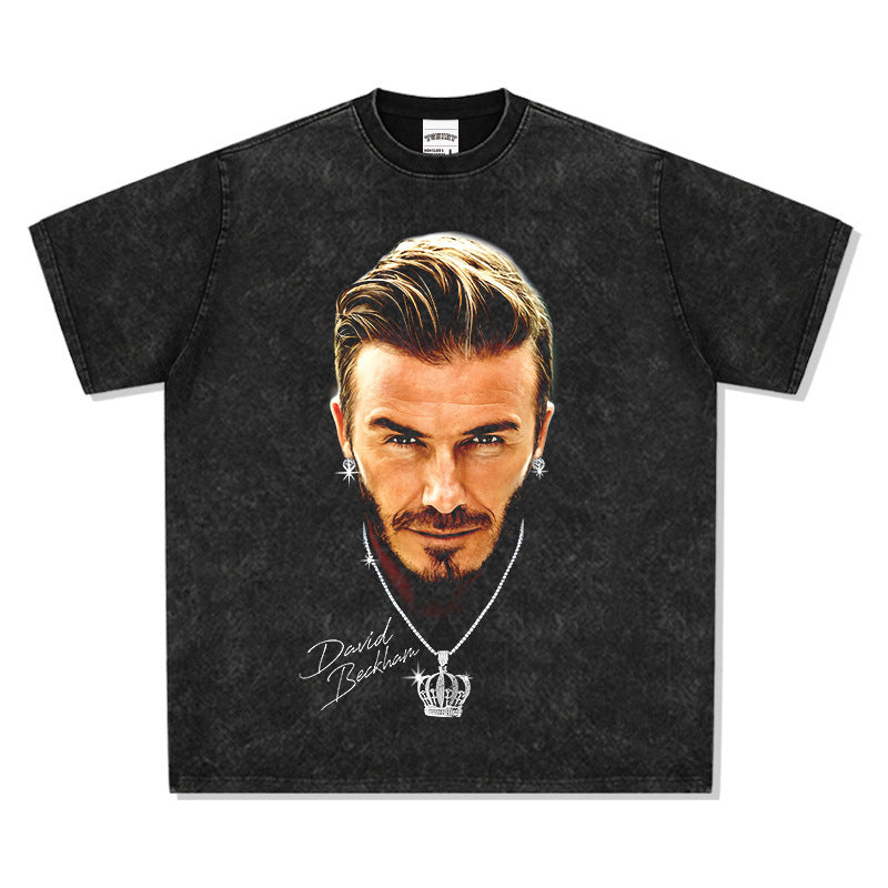 Vintage Washed Football Legends Inspired Graphic T-Shirt