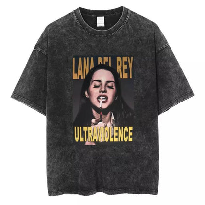 Vintage Washed 90s Singer-Inspired Graphic T-Shirt – Oversized Cotton Tee