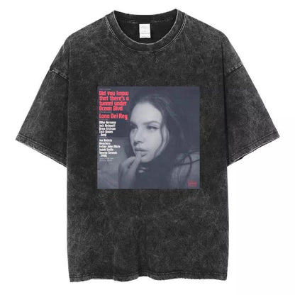 Vintage Washed 90s Singer-Inspired Graphic T-Shirt – Oversized Cotton Tee