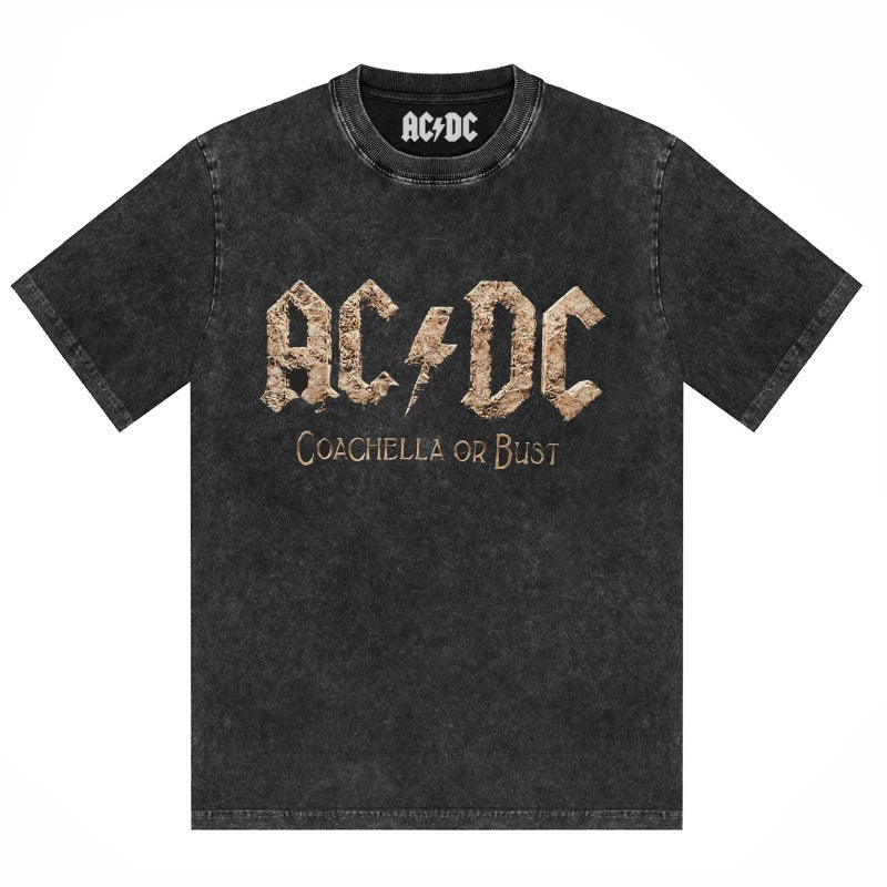 AC/DC Vintage Washed Oversized Graphic T-Shirt