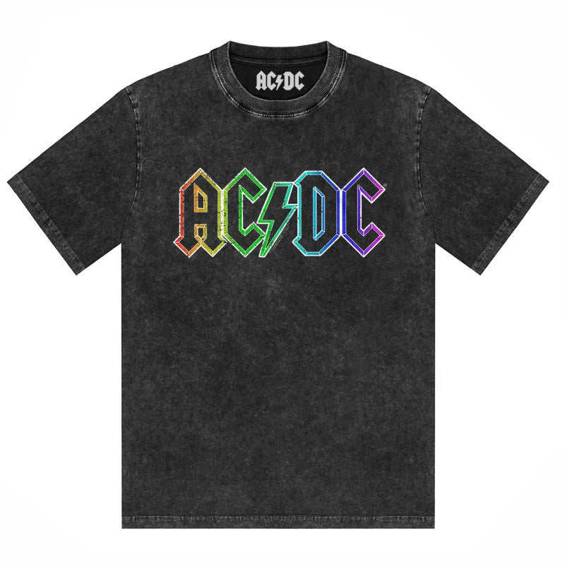 AC/DC Vintage Washed Oversized Graphic T-Shirt