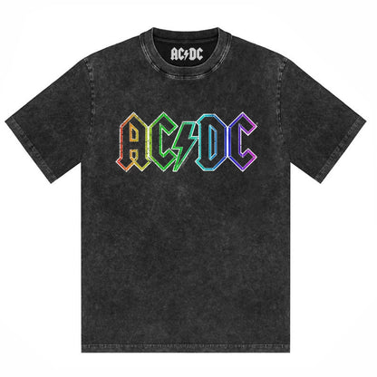 AC/DC Vintage Washed Oversized Graphic T-Shirt