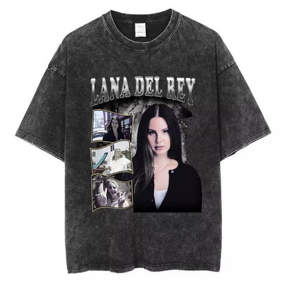 Vintage Washed 90s Singer-Inspired Graphic T-Shirt – Oversized Cotton Tee