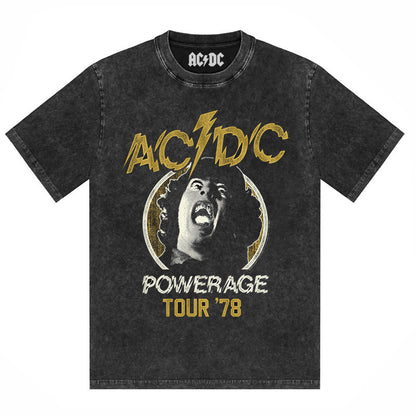 AC/DC Vintage Washed Oversized Graphic T-Shirt