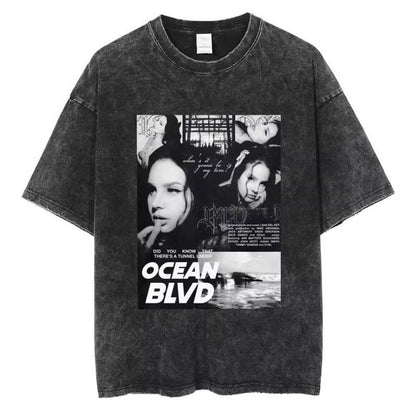 Vintage Washed 90s Singer-Inspired Graphic T-Shirt – Oversized Cotton Tee
