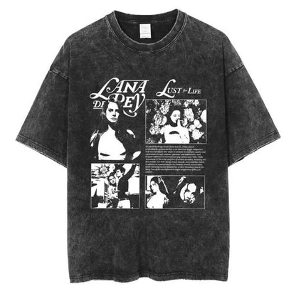 Vintage Washed 90s Singer-Inspired Graphic T-Shirt – Oversized Cotton Tee