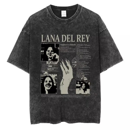 Vintage Washed 90s Singer-Inspired Graphic T-Shirt – Oversized Cotton Tee