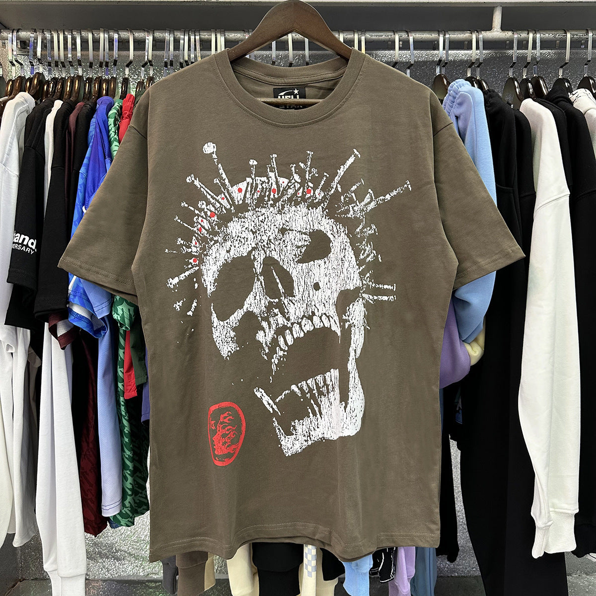 American Vintage Heavyweight Skull Rose Graphic Oversized Tee