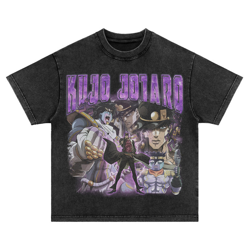 Vintage Washed Anime Graphic T-Shirt – Retro Manga Style