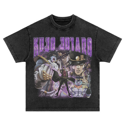 Vintage Washed Anime Graphic T-Shirt – Retro Manga Style