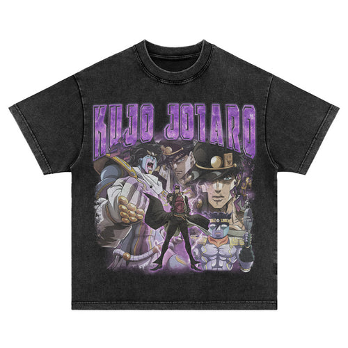 Vintage Washed Anime Graphic T-Shirt – Retro Manga Style