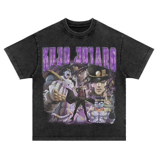 Vintage Washed Anime Graphic T-Shirt – Retro Manga Style