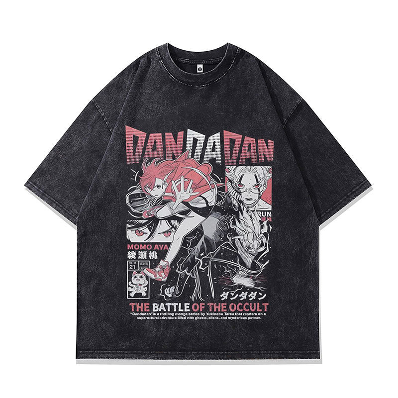 Vintage Washed Streetwear Graphic T-Shirt – Oversized Cotton Tee