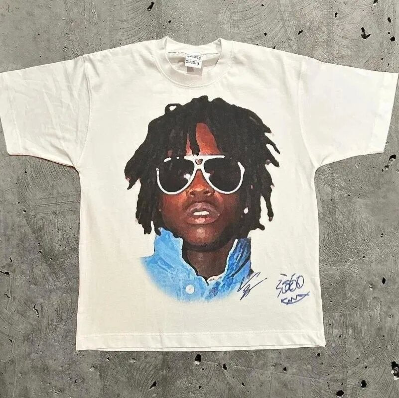 Vintage Hip-Hop Portrait Graphic T-Shirt – Heavyweight Cotton