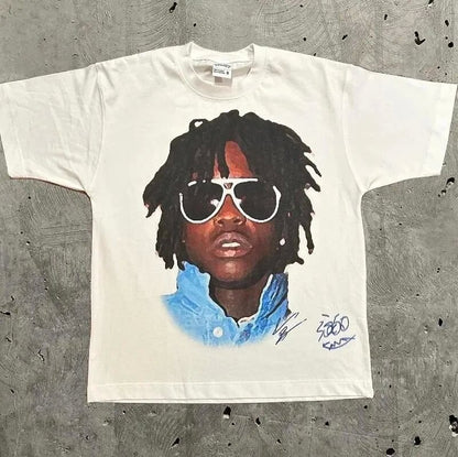 Vintage Hip-Hop Portrait Graphic T-Shirt – Heavyweight Cotton
