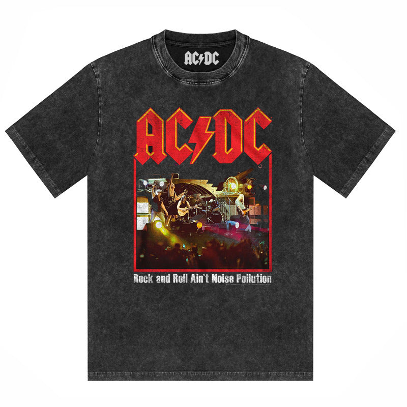 AC/DC Vintage Washed Oversized Graphic T-Shirt