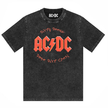 AC/DC Vintage Washed Oversized Graphic T-Shirt