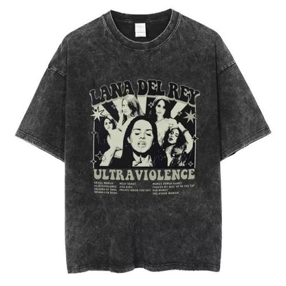 Vintage Washed 90s Singer-Inspired Graphic T-Shirt – Oversized Cotton Tee