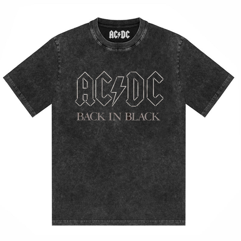 AC/DC Vintage Washed Oversized Graphic T-Shirt