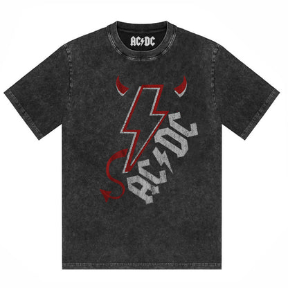 AC/DC Vintage Washed Oversized Graphic T-Shirt