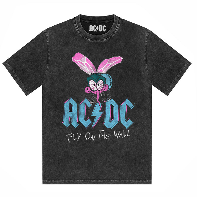 AC/DC Vintage Washed Oversized Graphic T-Shirt