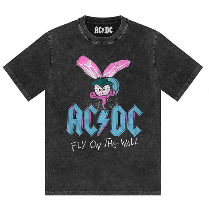AC/DC Vintage Washed Oversized Graphic T-Shirt
