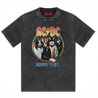 AC/DC Vintage Washed Oversized Graphic T-Shirt