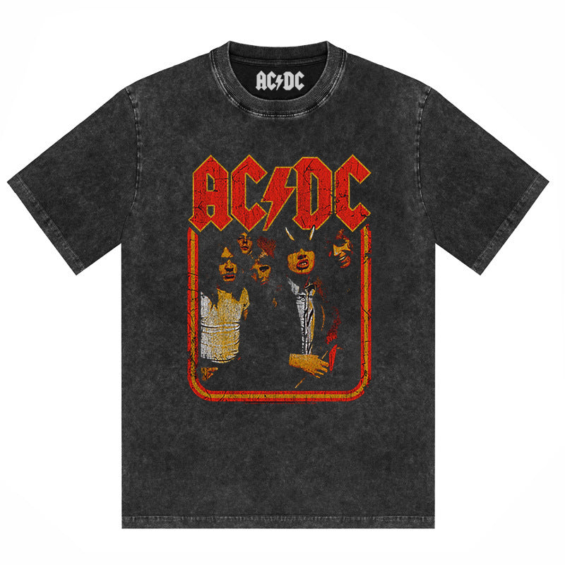 AC/DC Vintage Washed Oversized Graphic T-Shirt
