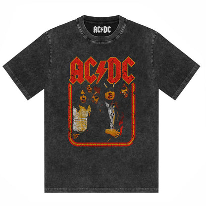 AC/DC Vintage Washed Oversized Graphic T-Shirt