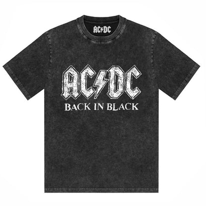 AC/DC Vintage Washed Oversized Graphic T-Shirt