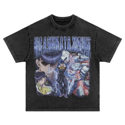Vintage Washed Anime Graphic T-Shirt – Retro Manga Style