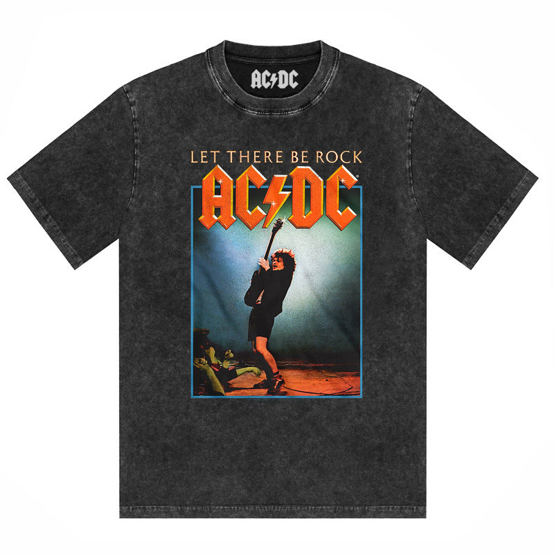 AC/DC Vintage Washed Oversized Graphic T-Shirt