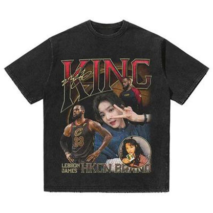 Vintage Washed Graphic T-Shirt – Oversized Unisex Streetwear Tee