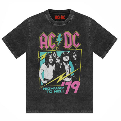 AC/DC Vintage Washed Oversized Graphic T-Shirt