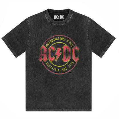 AC/DC Vintage Washed Oversized Graphic T-Shirt