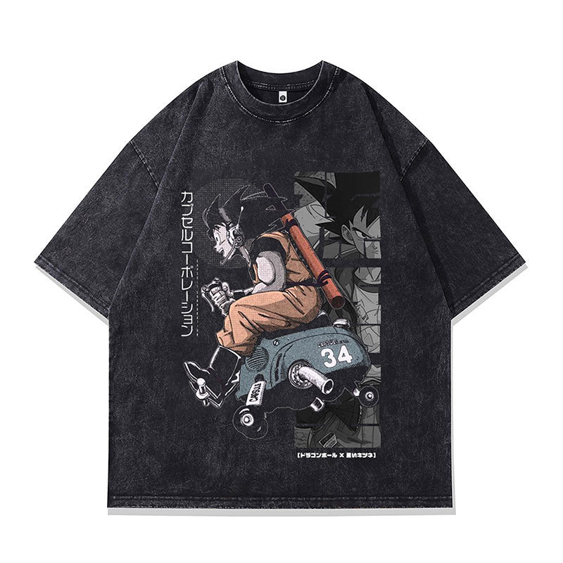Vintage Washed Streetwear Graphic T-Shirt – Oversized Cotton Tee