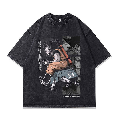 Vintage Washed Streetwear Graphic T-Shirt – Oversized Cotton Tee