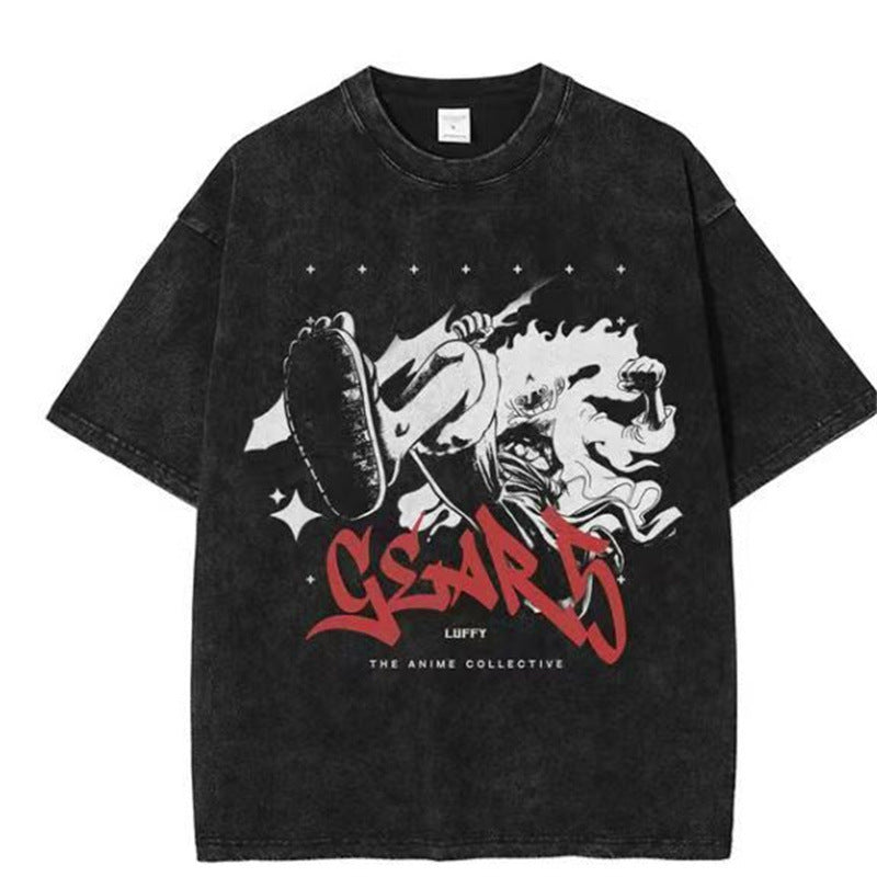 Vintage Washed Distressed Graphic T-Shirt – Oversized Streetwear Tee