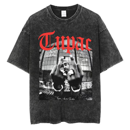 Vintage Washed 90s Hip-Hop Graphic T-Shirt – Oversized Heavyweight Cotton