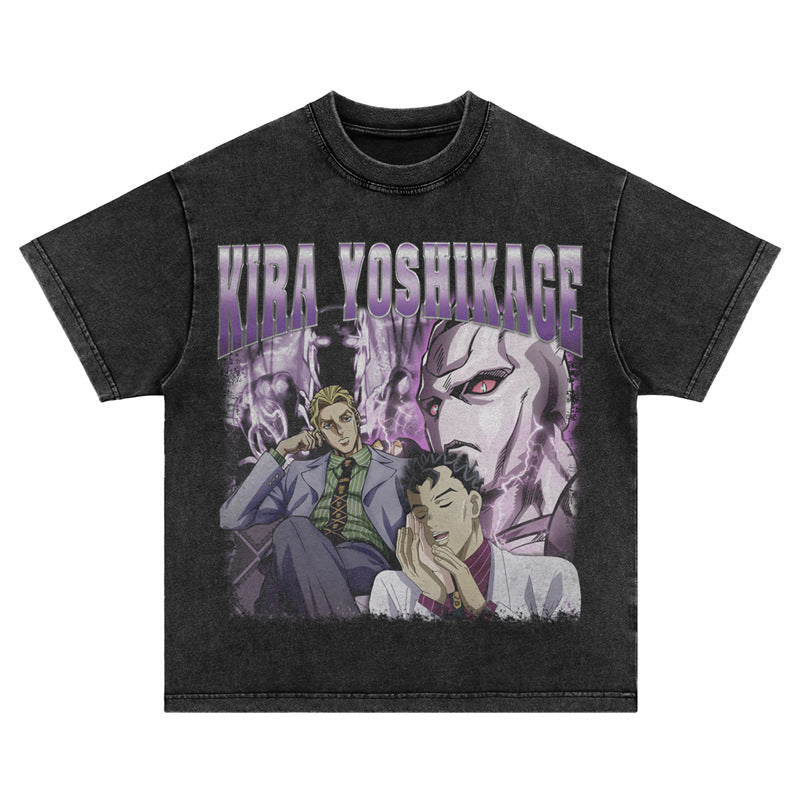 Vintage Washed Anime Graphic T-Shirt – Retro Manga Style